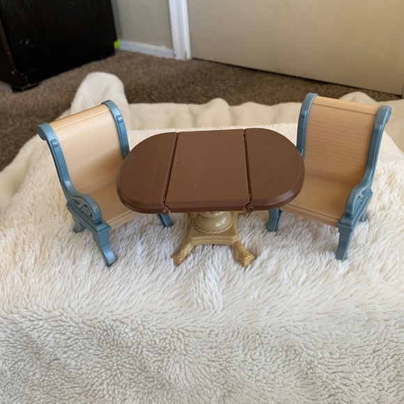 Fisher Price Loving Family Dollhouse Furniture Buffet Table Chairs Lot - Picture 7 of 8